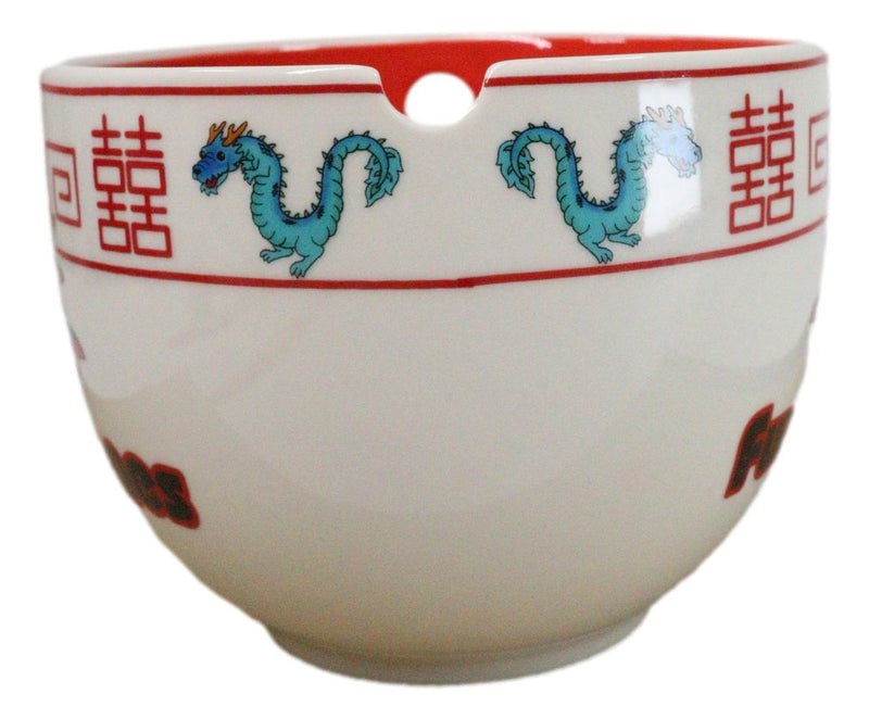 Furrybones Scorchie Dragon Skeleton White Porcelain Bowl With Chopsticks Set