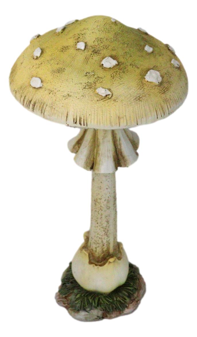 Enchanted Fairy Garden Yellow Pillar Toadstool Mushroom Home Decor Figurine