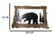 20"L Rustic Scenic Forest Black Bear Silhouette Metal And Wood Framed Wall Decor