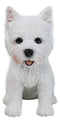 Realistic Adorable Sitting White Westie Dog Puppy Home Decor Figurine 6"H