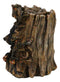 Rustic Western Forest Black Bear Hiding in Tree Trunk Decorative Figurine