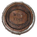 Rustic Western Wine Time Old Fashioned Country Beer Barrel Faux Wood Coaster Set