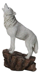 Woodlands Wildlife Mystical Alpha Gray Wolf Howling to The Moon Figurine Decor