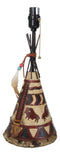 Southwestern Indian Bisons Buffalo Teepee Hut Dreamcatcher Feathers Table Lamp