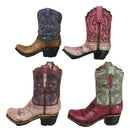 Pack of 4 Western Fancy Cowboy Cowgirl Boots Faux Leather Boots Pen Holders