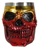 Metallic Gold And Red Alien UFO Jointed Skull Grinning Coffee Mug Macabre Decor