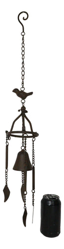 Cast Iron Rustic Country Morning Bird Relaxing Wind Chime Bell Decor Ornament