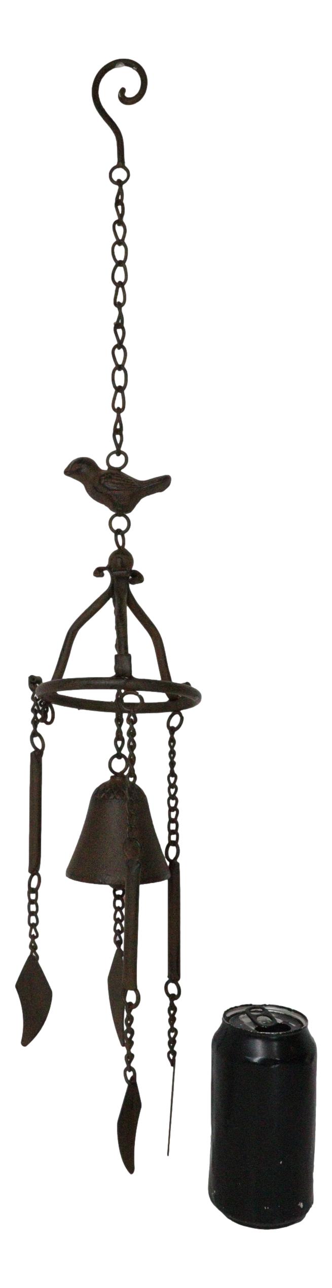 Cast Iron Rustic Country Morning Bird Relaxing Wind Chime Bell Decor Ornament