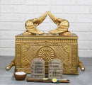 Matte Gold Throne Of God Ark Of Covenant Model W/ Contents Trinket Box Figurine