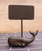 Rustic Cast Iron Sperm Whale Cachalot Decorative Paperweight Chalk Board Sign