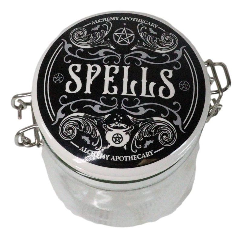 Kitchen Witch Alchemy Apothecary Curses Spells Tricks 6" H Glass Jars 3 Pc Set