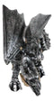 Roaring Steampunk Silver Robotic Cyborg Winged Geared Clockwork Dragon Figurine