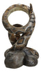 Rustic Western Coiled Diamondback Rattlesnake Snake Wine Bottle Holder Figurine