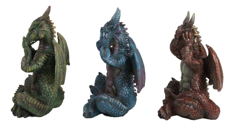 Dungeons And Dragons See Hear Speak No Evil Wise Dragons Set of 3 Figurines