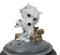 Albino Snow White Wolf Carrying Cub In Mouth Round Decorative Jewelry Box