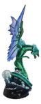 Large Fantasy Elemental Water Dragon Rising Above Sea Waves Collectible Figurine