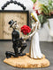 Love Never Dies Wedding Bride Groom Skeletons With Roses Cake Topper Figurine