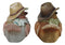 Set of 2 Western Howdy Cowboy and Cowgirl Birds with Hat And Scarf Piggy Bank