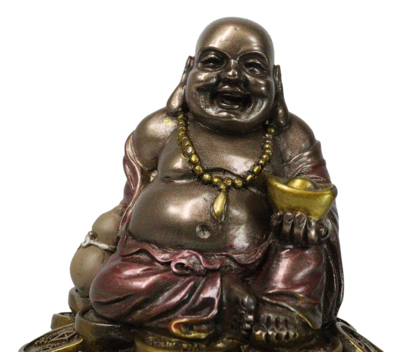 Bodhisattva Maitreya Buddha Ajita Holding Golden Nugget Mini 3" Tall Figurine