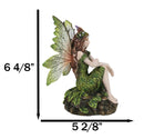 Sitting Pretty Tribal Elf Pixie Earth Fairy in Green Foliage Dress Figurine