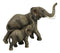 Jungle Stroll Safari Savanna Elephant Father And Calf Walking Alongside Figurine