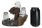 American Bald Eagle On Snowy Tree Branch Rock Cliff Salt Pepper Shakers Holder