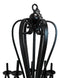 Large Modern Black Iron Ornate French Scroll 18 Arms Chandelier Pendant Lamp