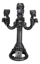 Graveyard Skulls & Skeleton Spine Bones Candelabra Penta 5-Candlestick Holder