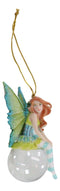 Green Clover Bubble Rider Fairy Hanging Ornament Amy Brown Holiday Collection