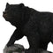 Rustic Wildlife Forest Black Bear Walking On River Rock Steppes Figurine