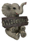 Jungle Wildlife Welcome Safari Savanna Elephant Calf with Trunk Up Figurine