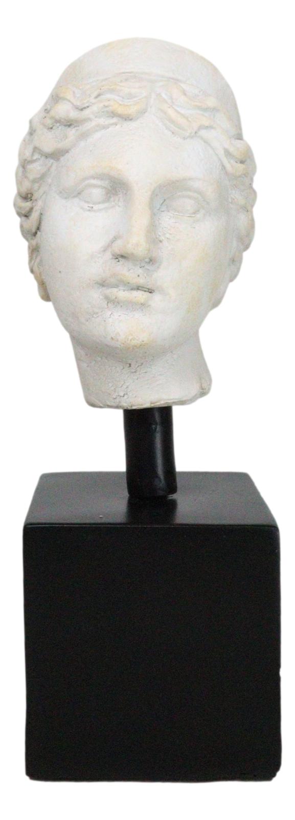 Classical Greek Roman Goddess Aphrodite Head Bust Replica On Black Base Statue