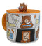 Whimsical Brown Bear Cub With Leave Diary Cartoon Ceramic Mug With Silicone Lid