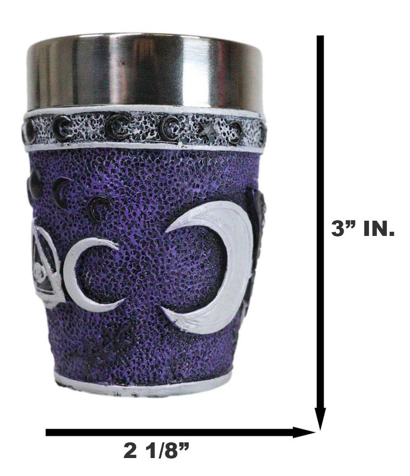 Gothic Death Moth Triple Moon Arcane Skull Shot Glasses Set Of 4 Novelties