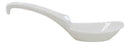 Contemporary White Melamine Asian Soup Spoons With Ladle Hook & Notch Set Of 12