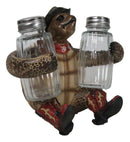 Rustic Western Cowboy Sea Turtle Hugging Salt And Pepper Shakers Holder Figurine