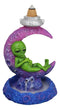 UFO Green Roswell Alien Sleeping On Crescent Crater Moon Backflow Incense Burner