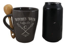 Wicca Sacred Moon Crossed Broomsticks Witches Brew Coffee Co Mug And Spoon Set