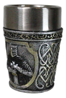 Pack of 4 Black Cloak Medieval Templar Crusader Knight Shot Glasses Set of 4