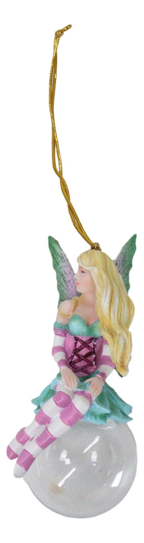 Spring Blossom Bubble Rider Fairy Ornament Amy Brown Holiday Collection Accent