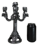 Graveyard Skulls & Skeleton Spine Bones Candelabra Penta 5-Candlestick Holder