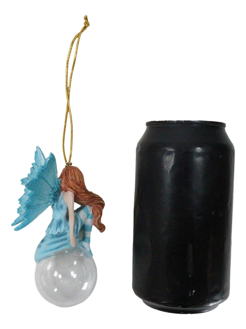 Blue Delphine Bubble Rider Fairy Hanging Ornament Amy Brown Holiday Collection