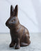 Pack Of 2 Rustic Cast Iron Cottage Bunny Rabbit Hare Sitting Figurines 3.25"H