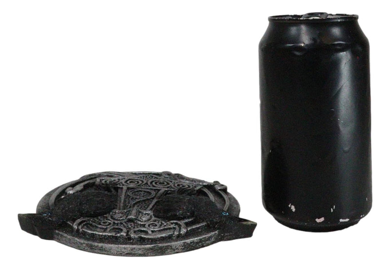 Norse Viking Knotwork Thor Hammer Mjolnir With Black Ravens Incense Burner