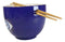 Blue And Gold Wicca Mystic Evil Eye Of Providence Porcelain Bowl With Chopsticks