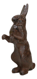 Rustic Cast Iron Cottage Standing Bunny Brer Rabbit Hare Metal Figurine 7.5" H