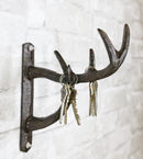 Cast Iron Vintage Western Rustic Stag Deer Antlers Multi Point Wall Hook Hanger