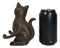 Cast Iron Feline Kitten Cat Business Card Holder Desktop Organizer Figurine