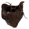 Rustic Western Faux Leather Cowboy Horse Saddle On Barrel Toothbrush Holder