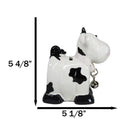 Whimsical Holstein Bovine Cow with Collar Bell Money Coin Savings Piggy Bank